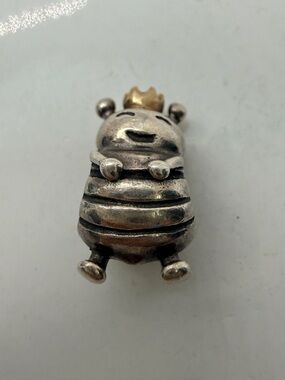 Pandora Retired Queen Bee Charm 14K Gold Crown Sterling Silver 790227